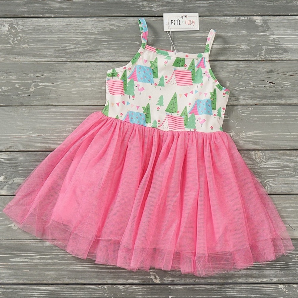 Pink and White Sleeveless Spaghetti Strap Sundress